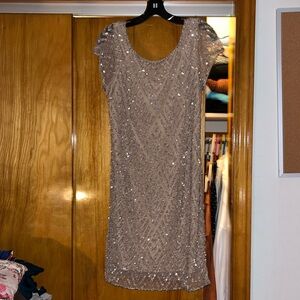 beaded beige dress worn once